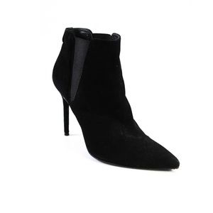 Stuart Weitzman point toe Elastic Slip-On Stiletto Heels Ankle Boots Black  7.5